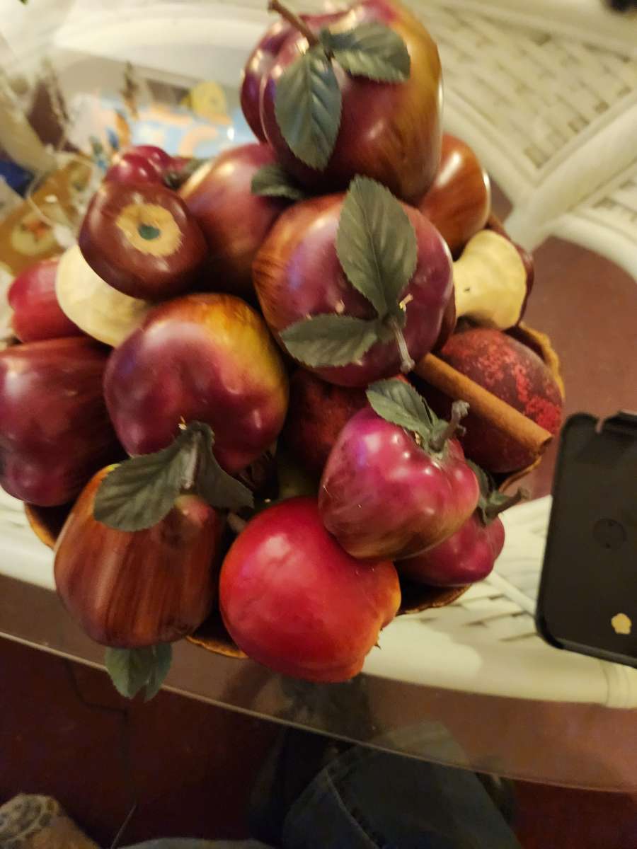 bowl and Decorative apples