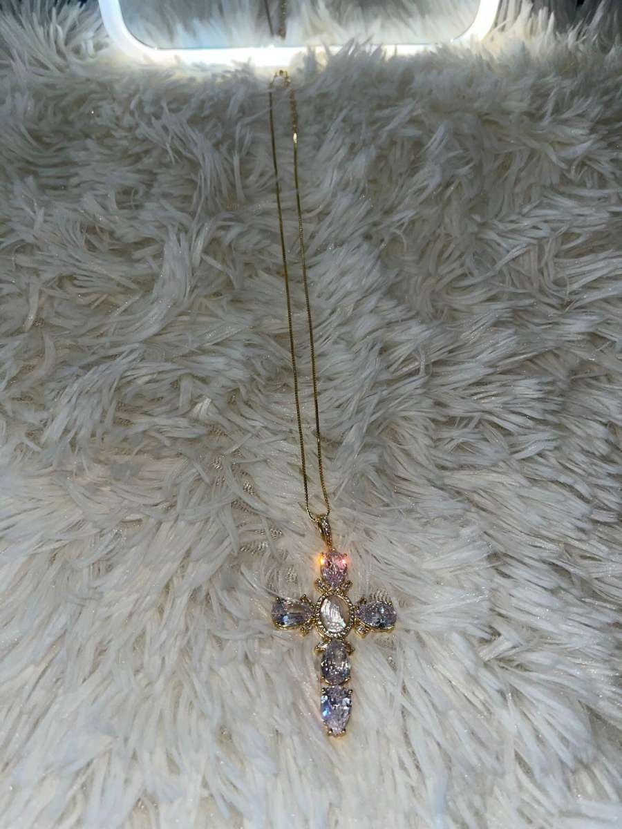 Virgin Mary gold plated necklace