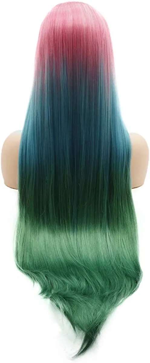 Rainbow Straight Lace Front Wig