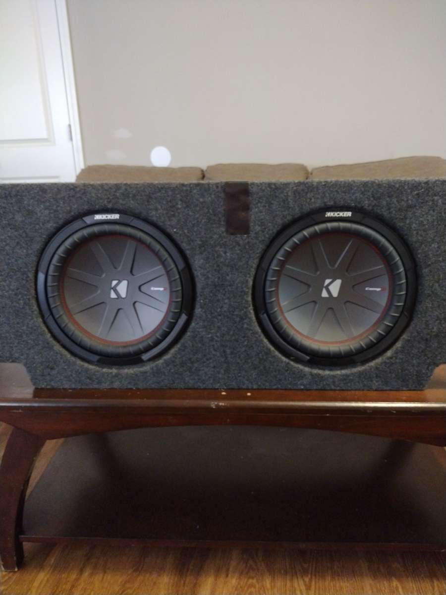 2 12 kicker comp R subwoofers in custom box
