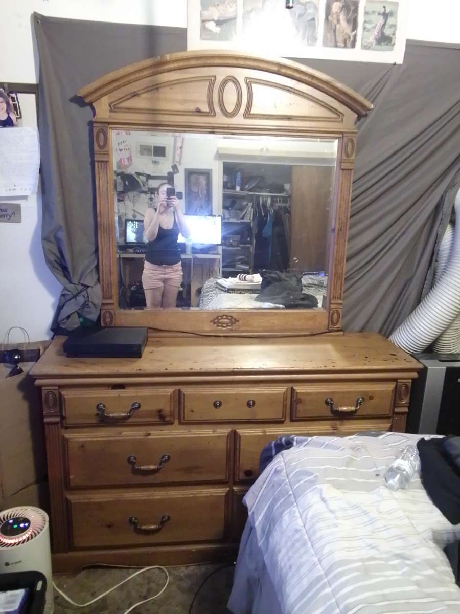 Dresser with mirror