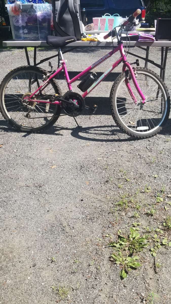A purple bicycle