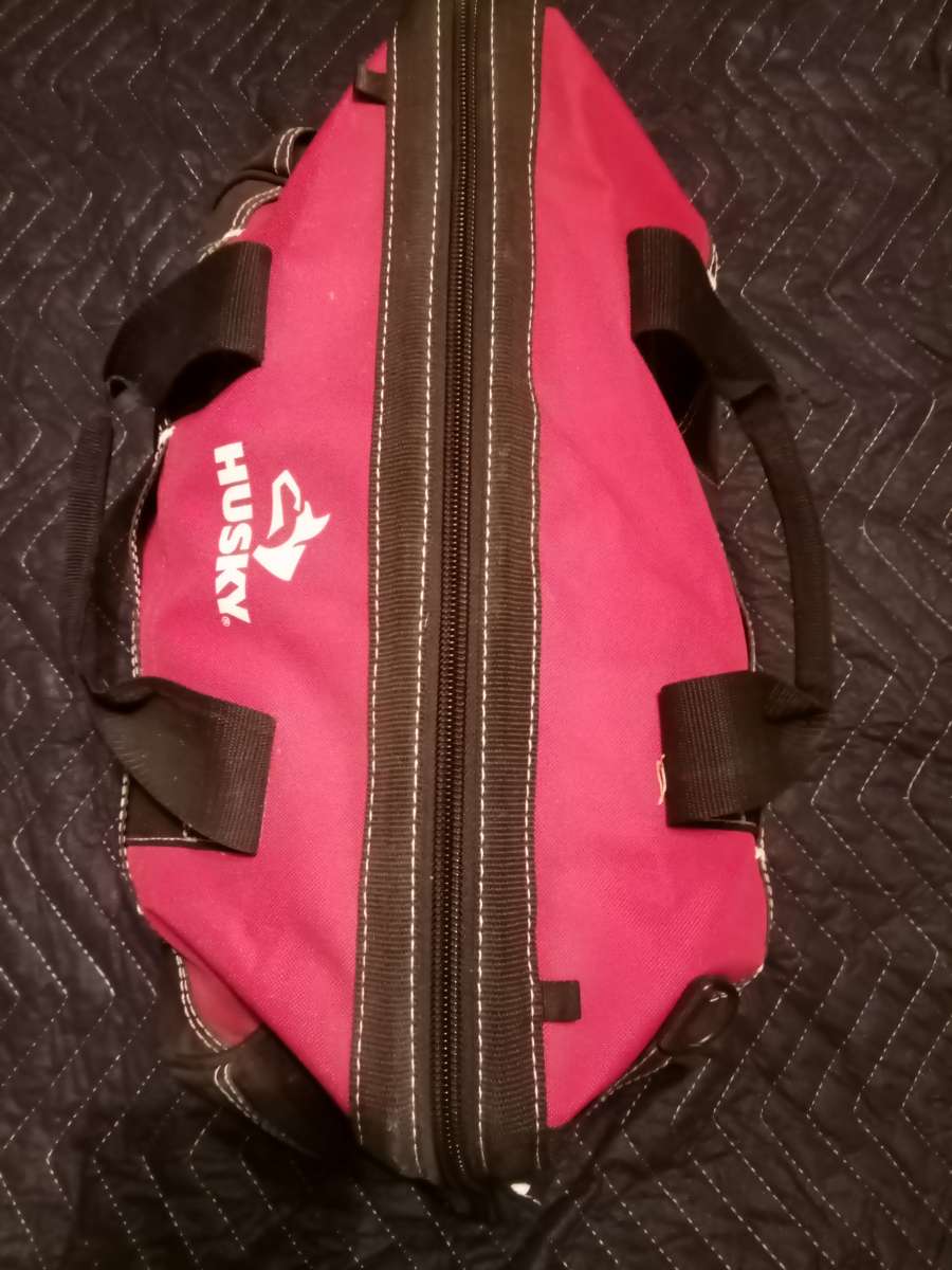 Husky tool bag with assorted tools