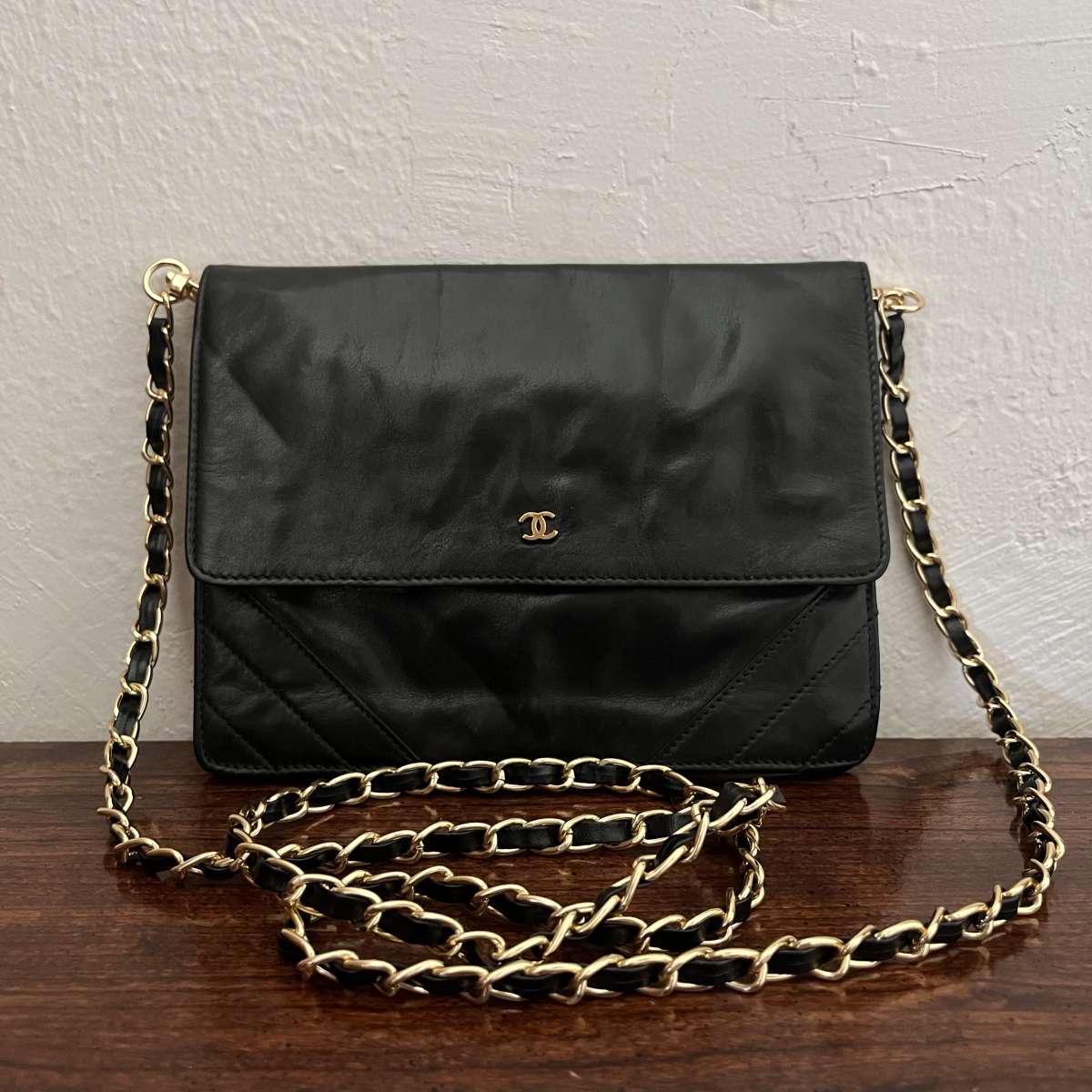 Chanel Authentic vintage clutch insert strap crossbody