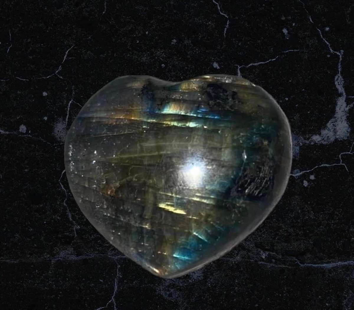 Rainbow Flash Labradorite Heart
