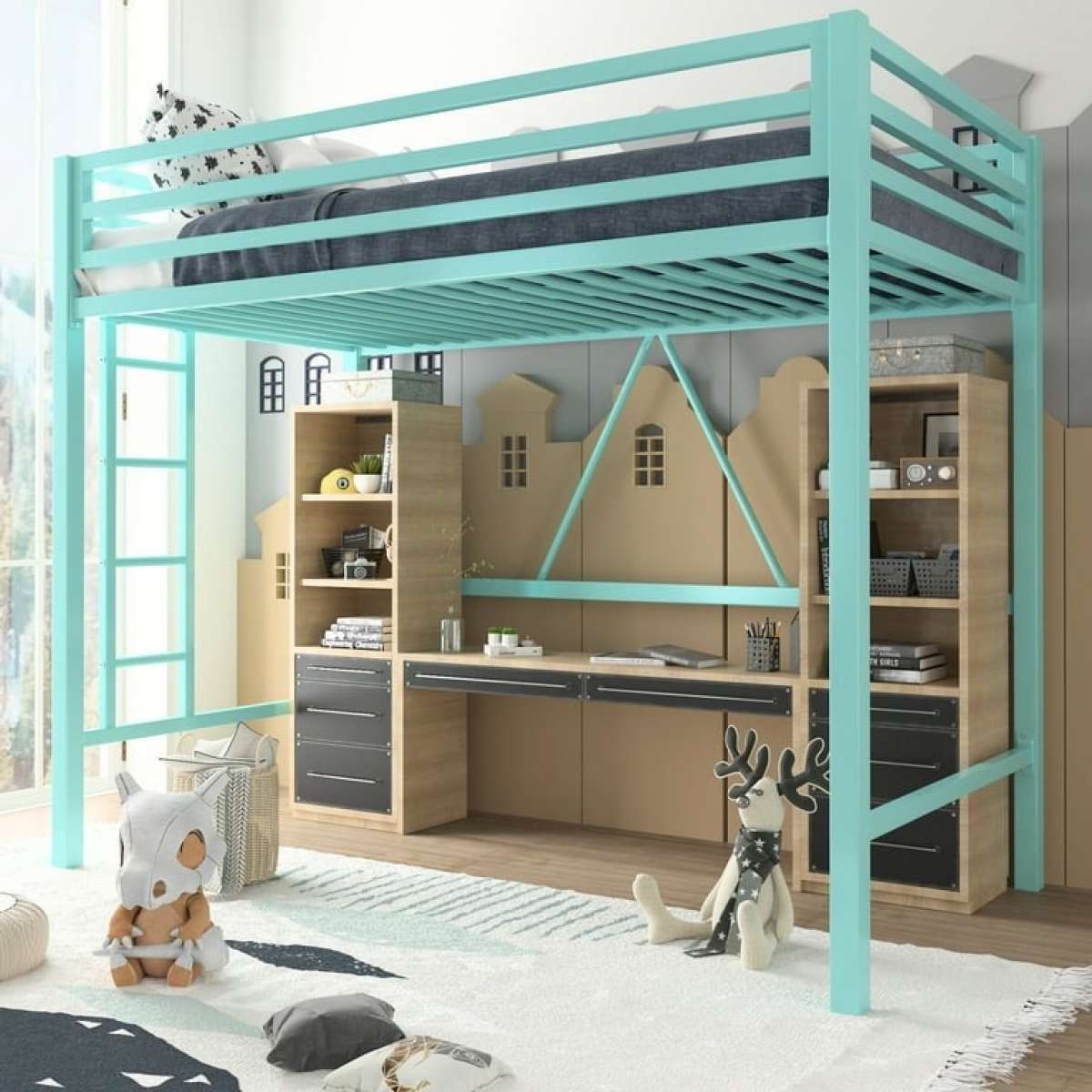 USAN10295913 lofttwin size 120Twin Loft Heavy Duty Bunk Bed