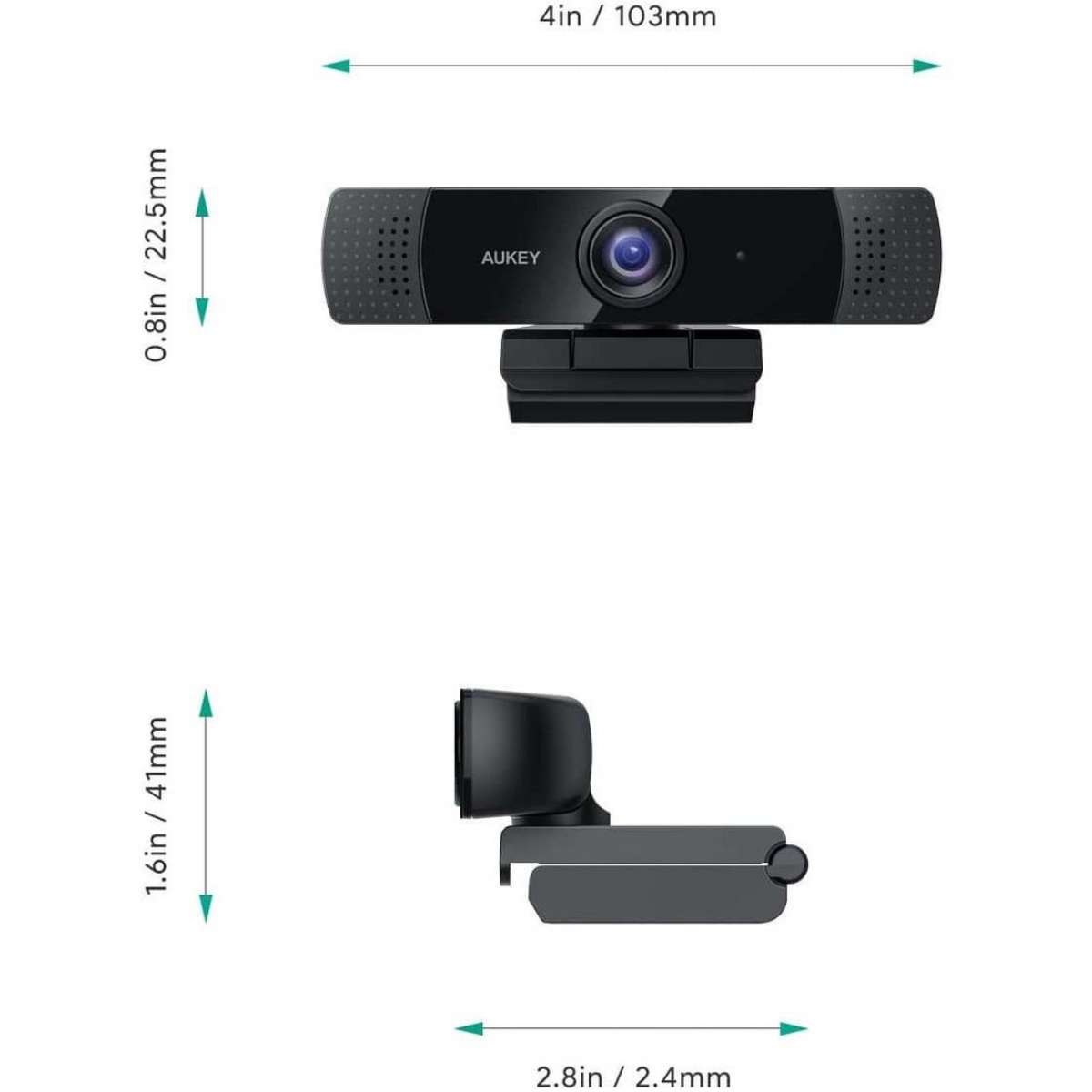 1080P Webcam w Dual Noise Reduction Stereo Microphones