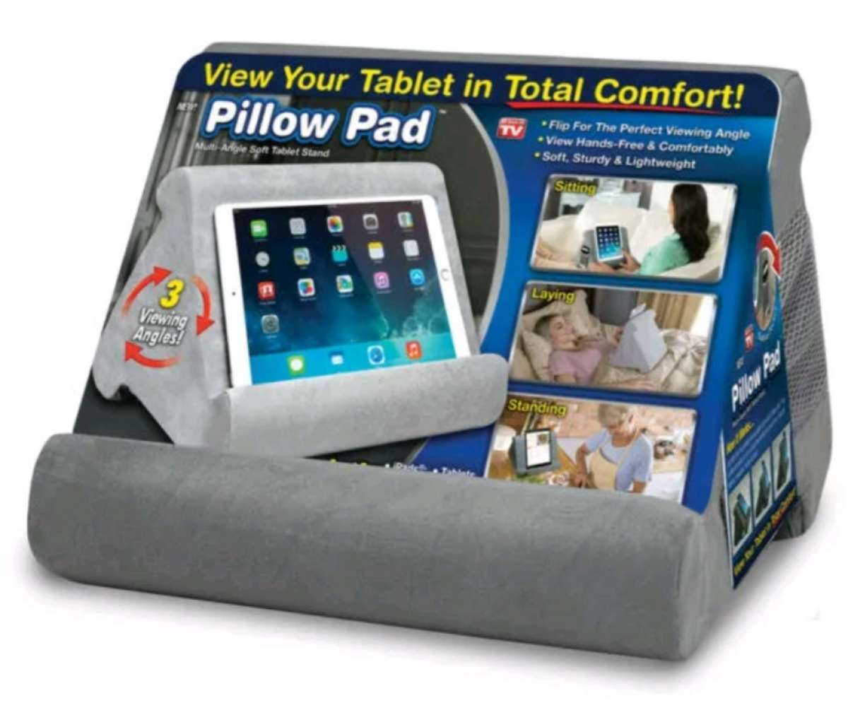 Pillow Pad  Multi Angle Cushioned Pillow Stand  Gray