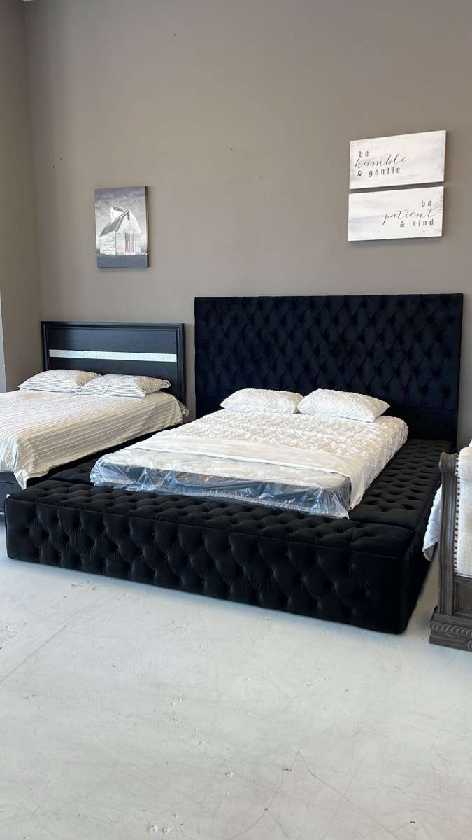 Paris Black Platform Bed Only Queen We have delivery