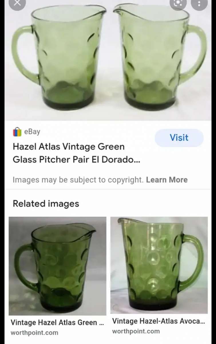 vintage hazel Atlas Green pitcher