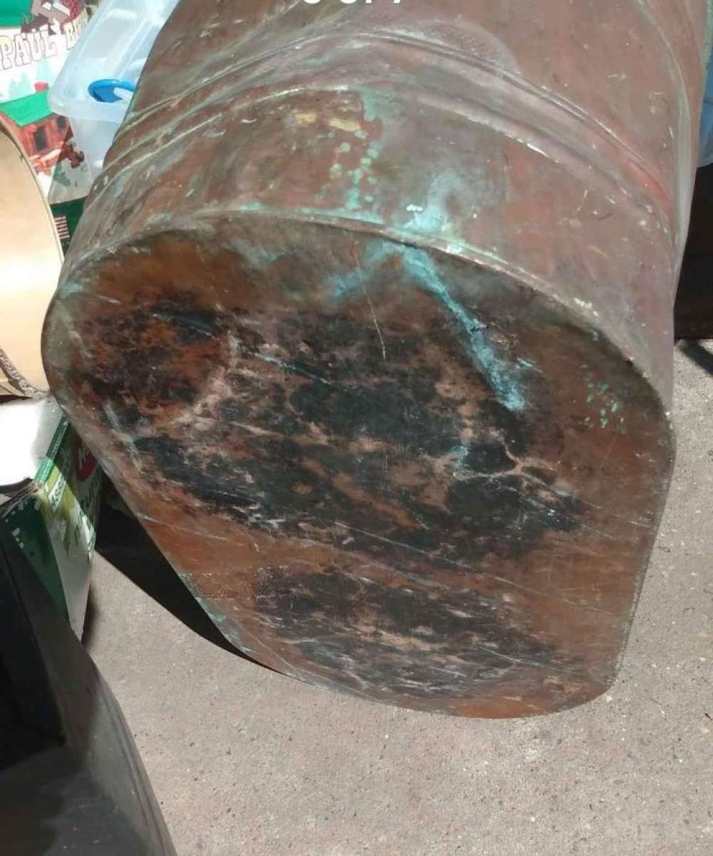 vintage primitive copper wash tub basin