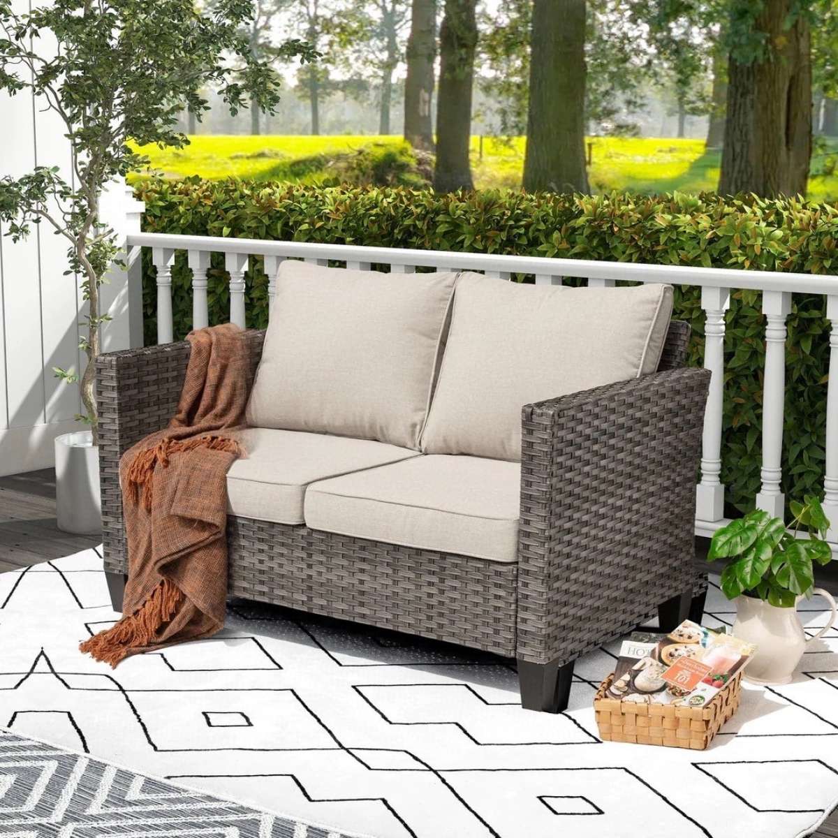 5piece Patio Furniture Patio sofa set outdoor couch with 2 o