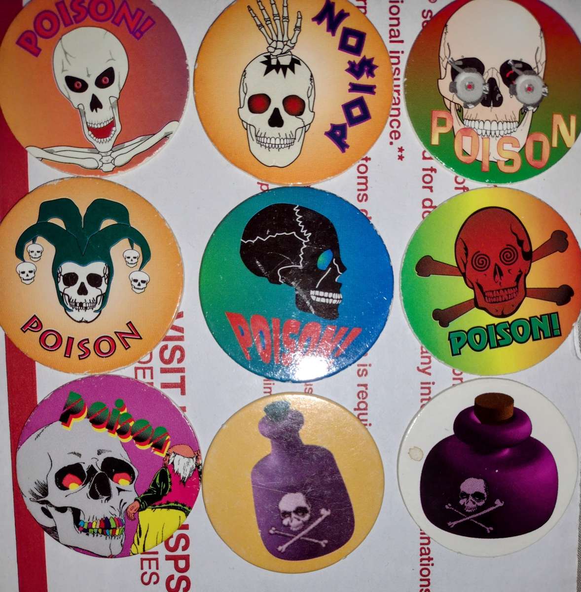 8 ball skull poison pogs
