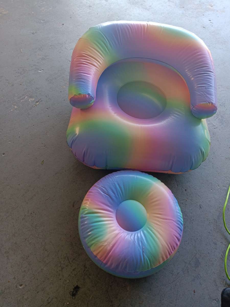 kids  inflatable chair and ottoman