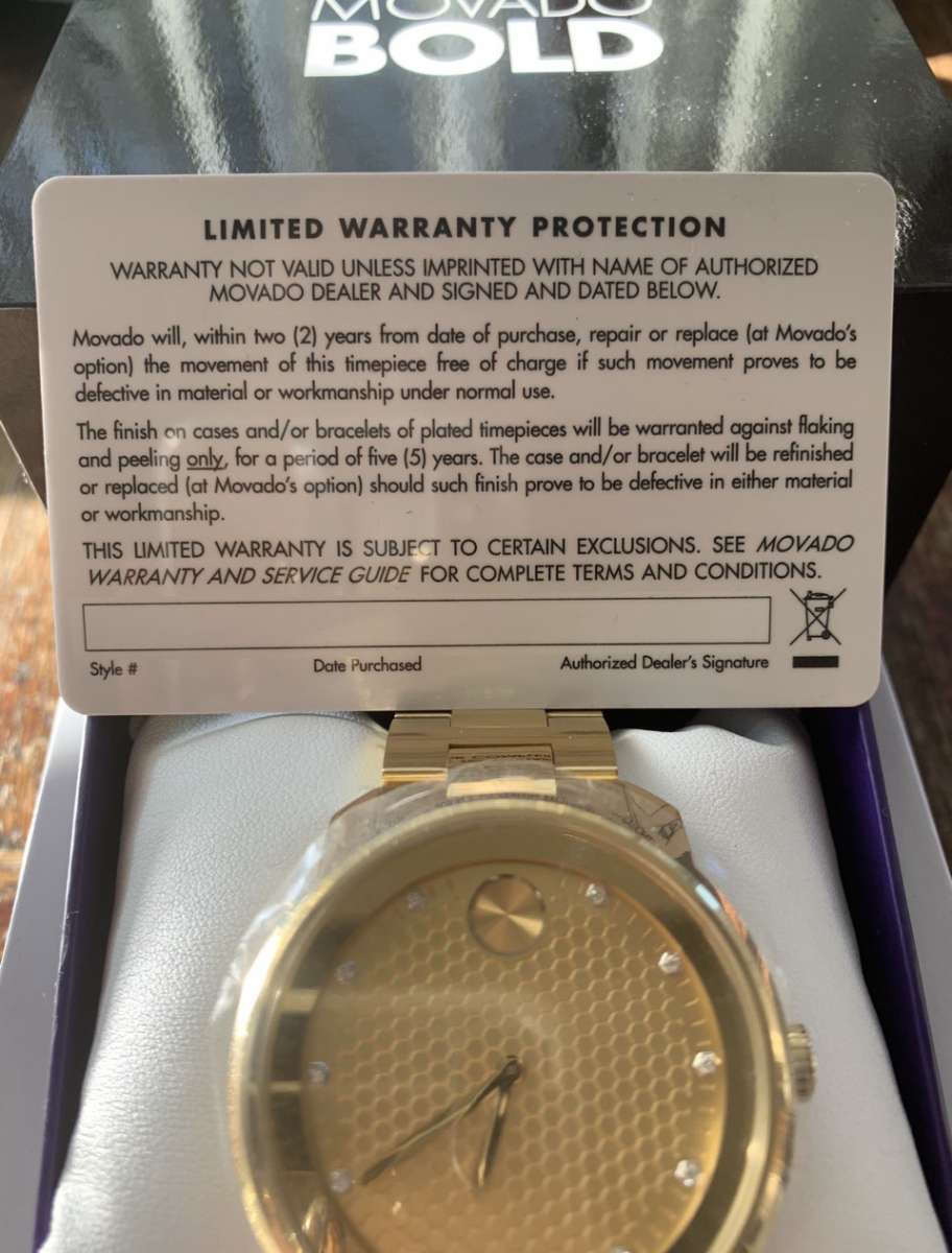 NEW RARE Gold Movado Honeycomb Diamond Watch