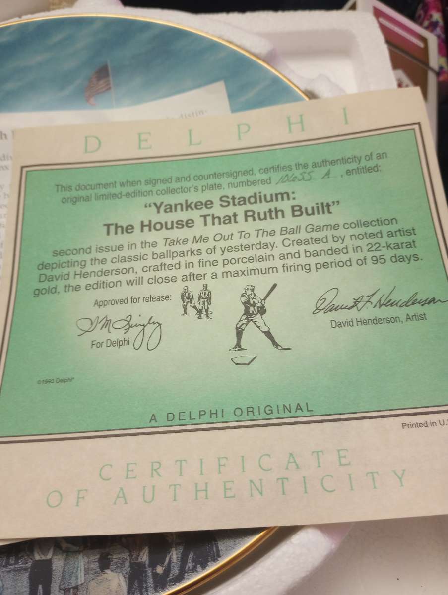 Yankee stadium ball park collectors plate