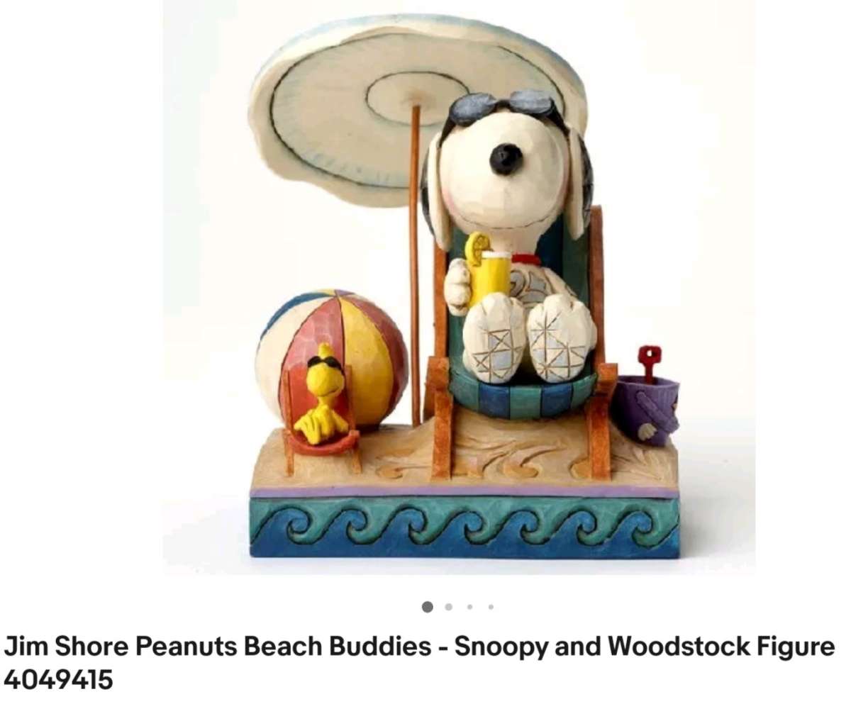 Jim Shore Peanuts Beach Buddies  Snoopy and Woodstock Figure