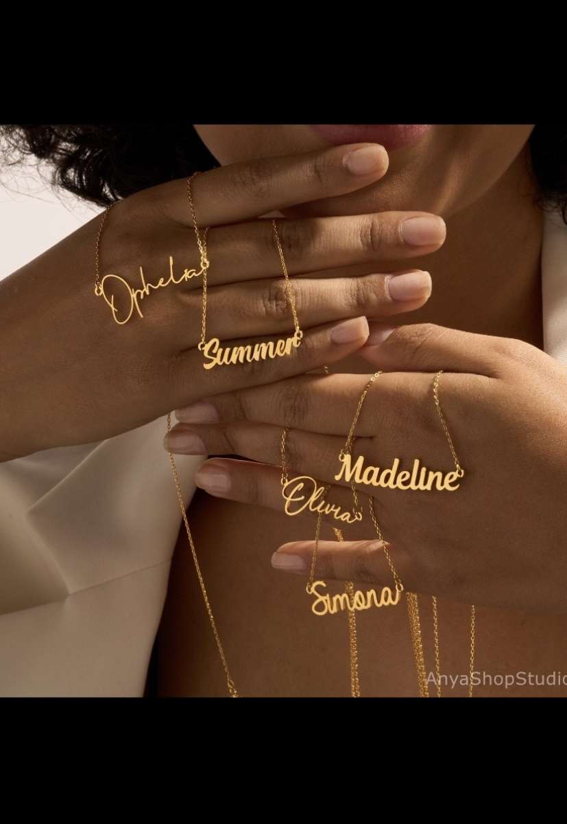custom gold plated name necklaces