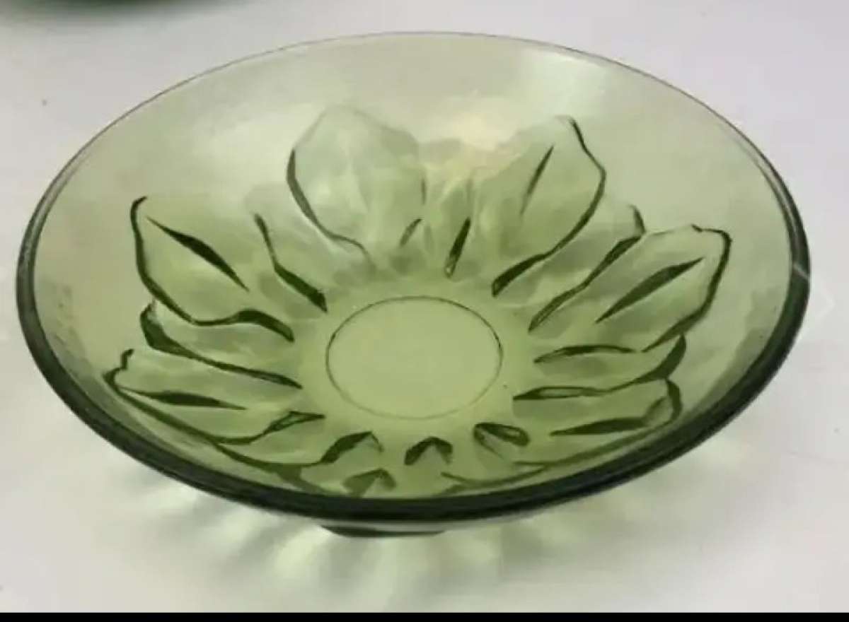 vintage Lenox glassware and emerald bowls