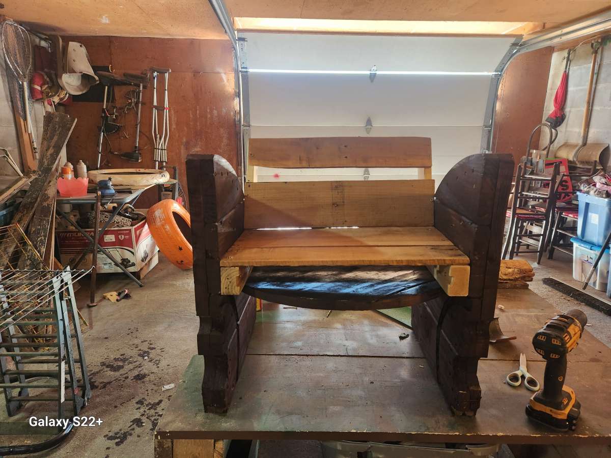 wooden spool pallet chair