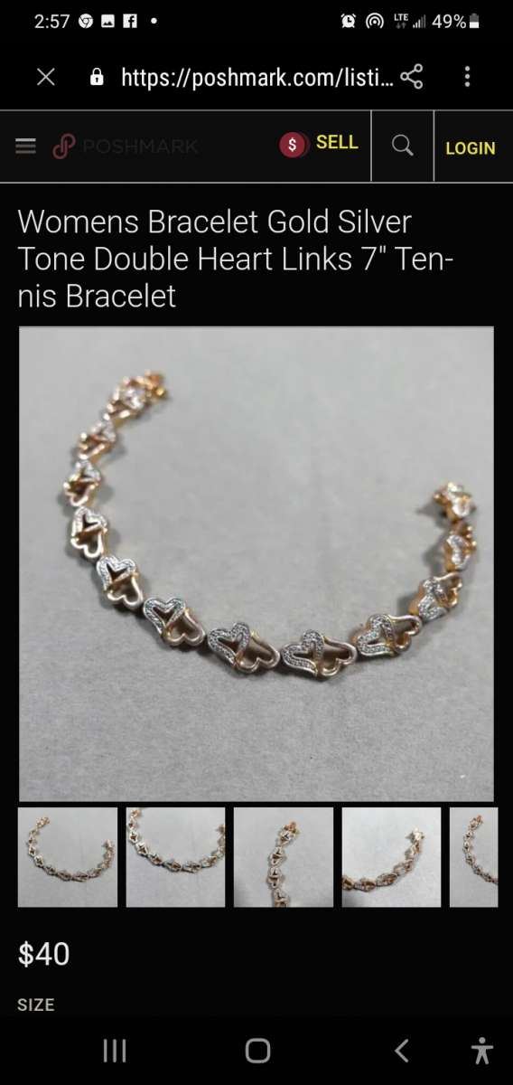 Double hearted diamond tennis bracelet