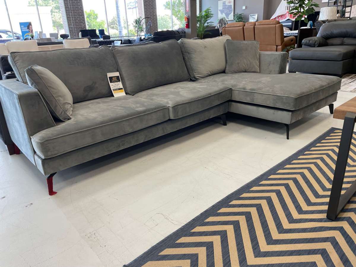 SPECIAL PRICE ON THIS MONTHTIKA GRAY VELVET SECTIONAL BRAND