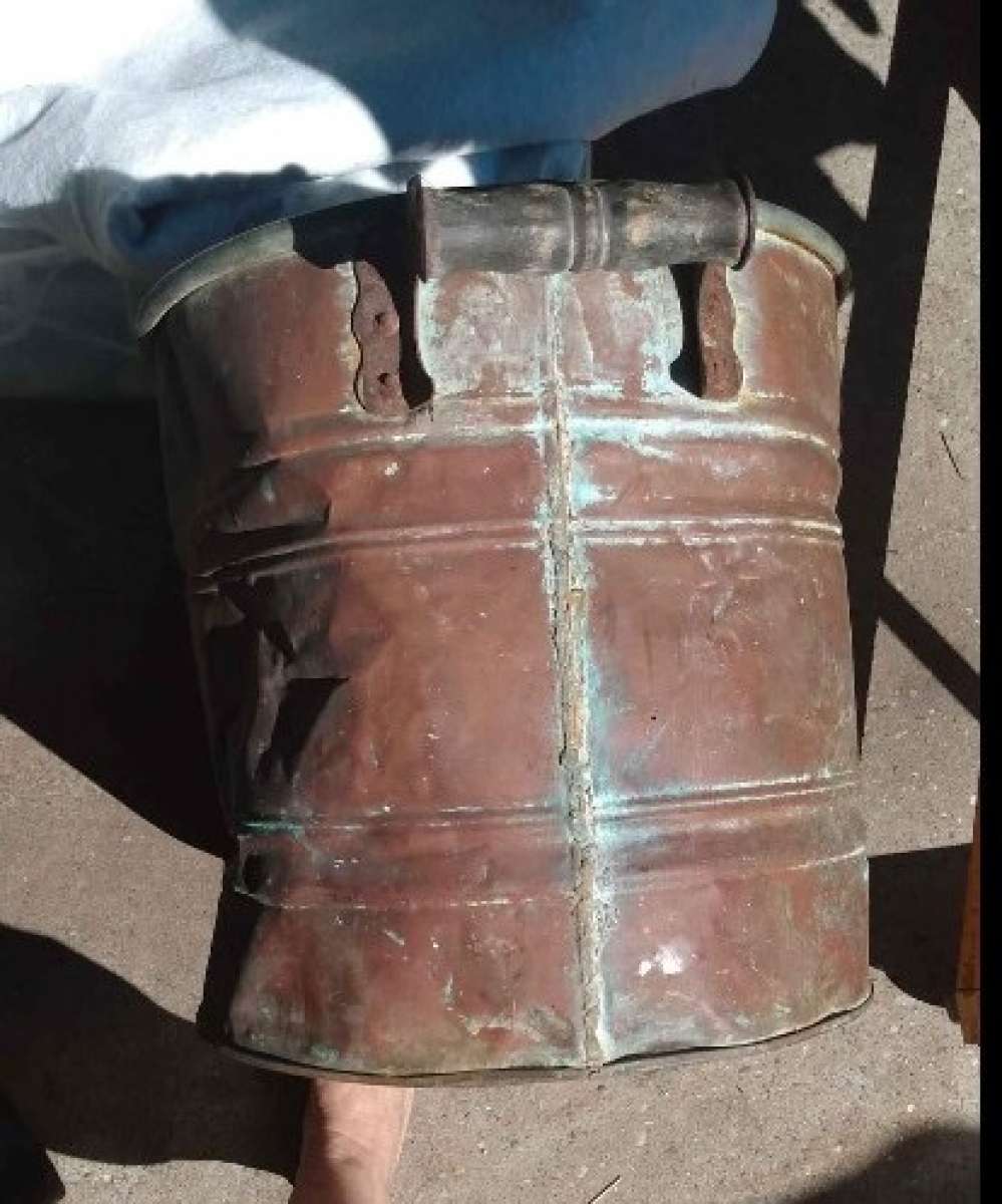 vintage primitive copper wash tub basin