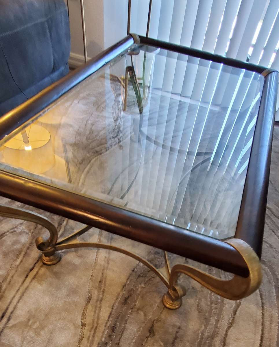 Glass top coffee table