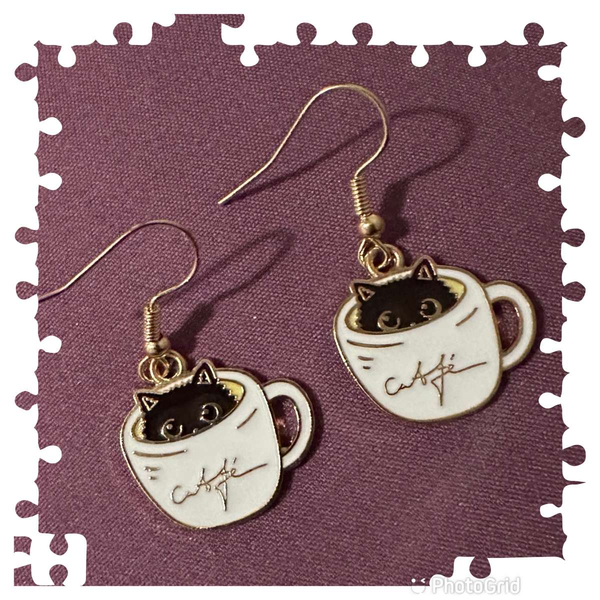 Tea Cup Cat Earrings