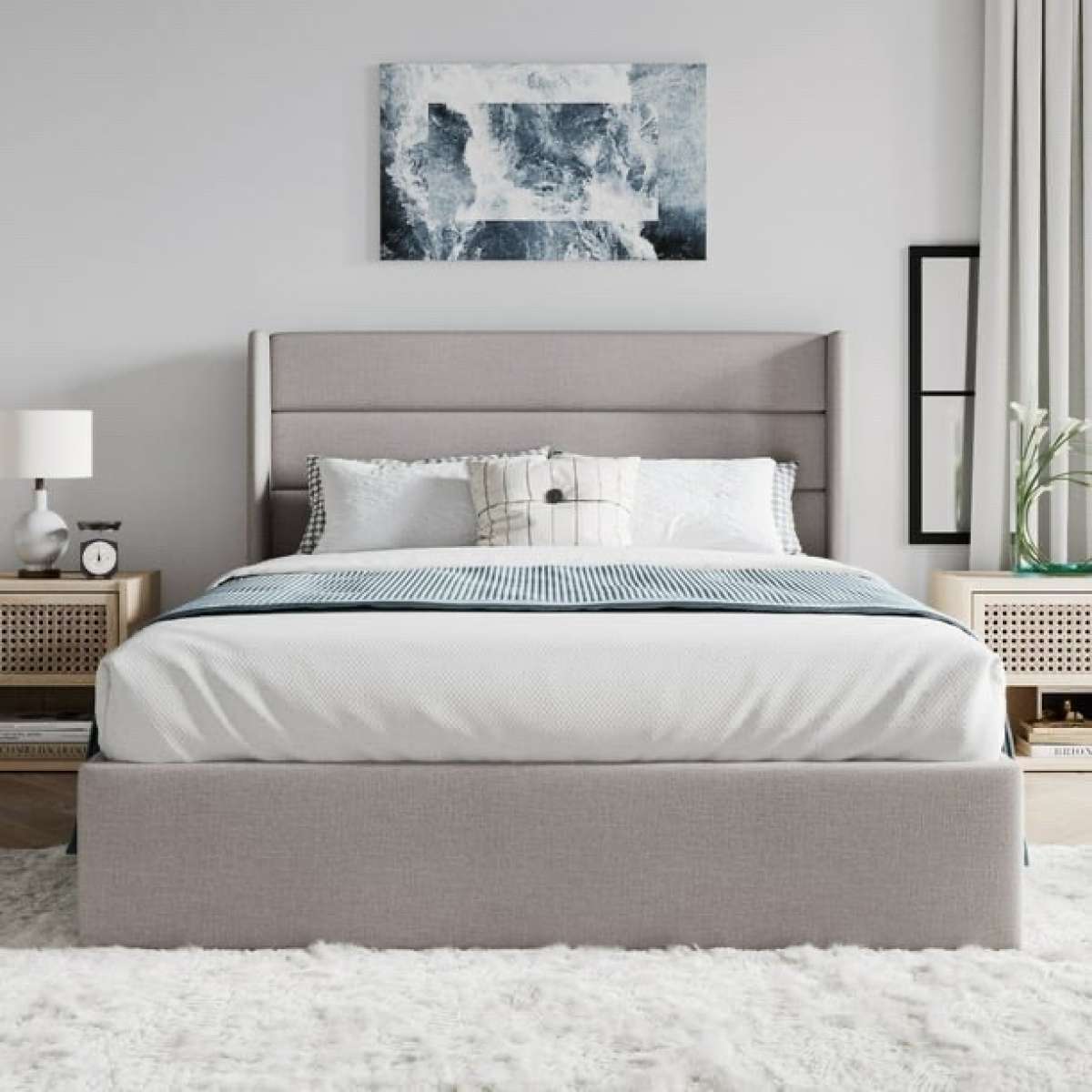 full Size120Full Size Lift Up Platform Bed Frame with Uphols