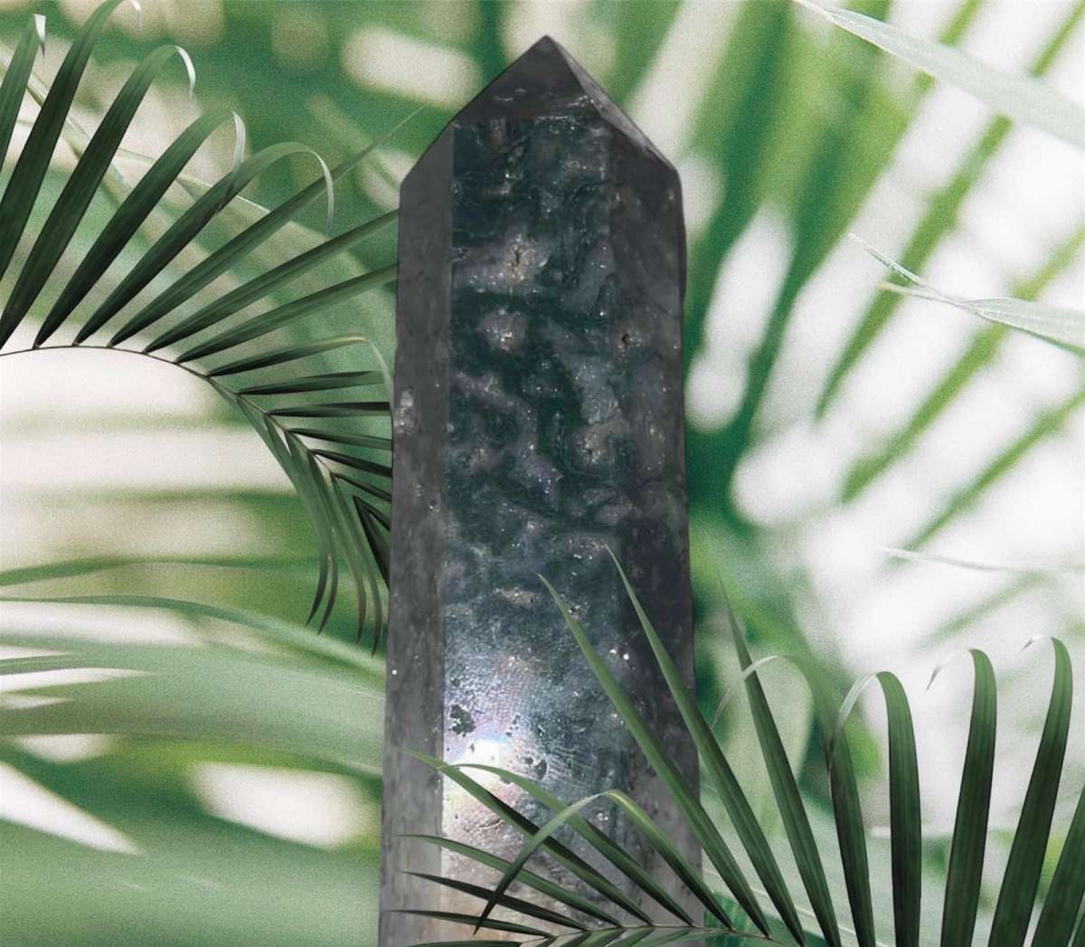 Druzy Moss Agate Tower