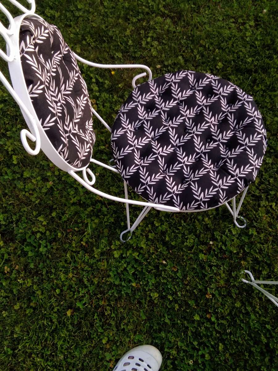 set of vintage vanity chairs