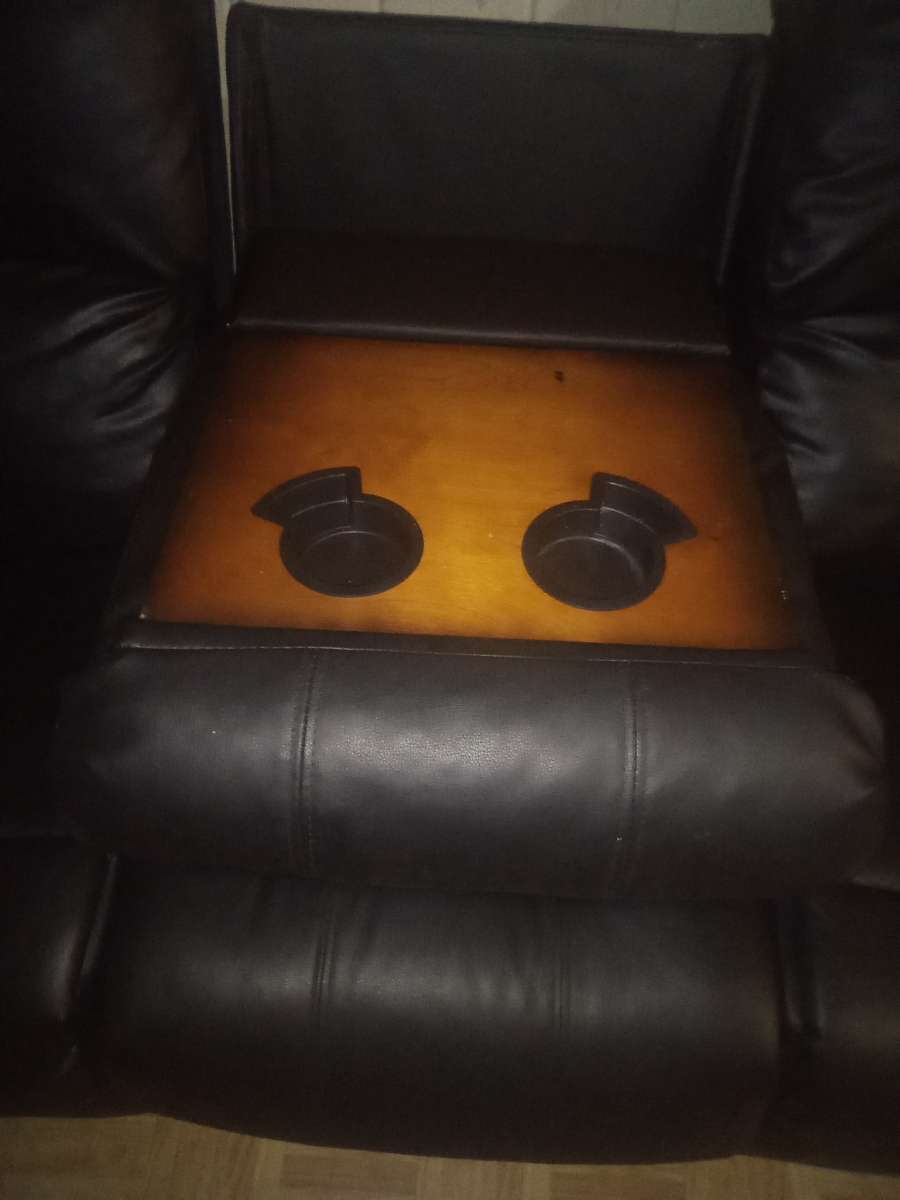 3 piece black leather recliner sofa set