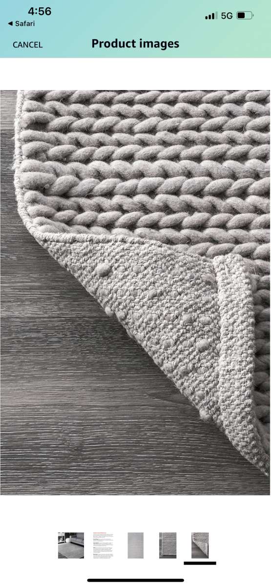 Braided Wool Area Rug 5x8