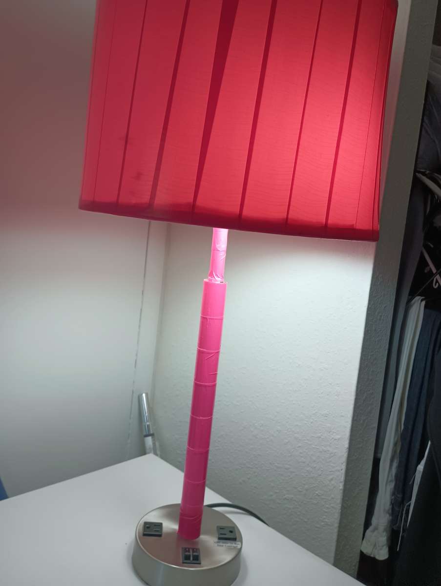 pink and chrome lamp