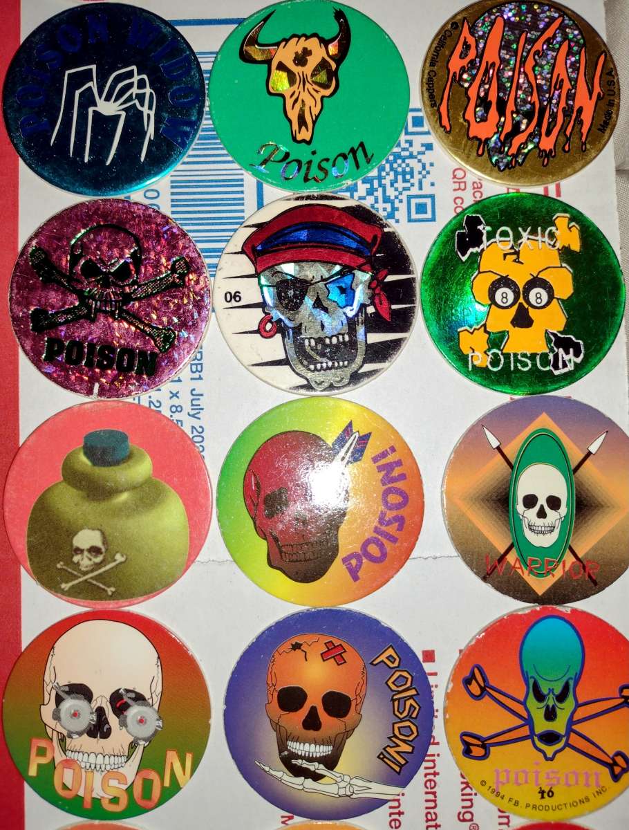 8 ball skull poison pogs