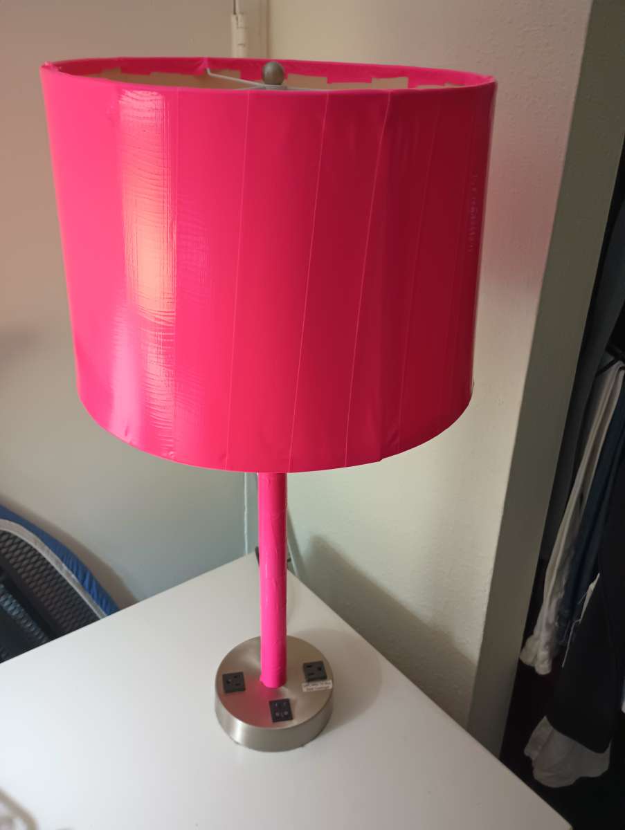 pink and chrome lamp