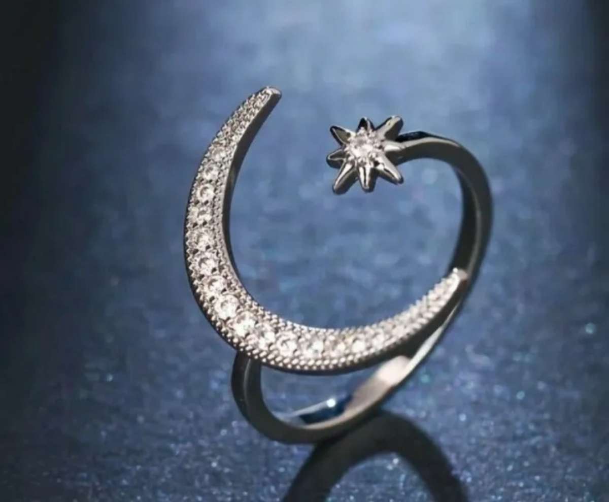 Star And Moon Minimalist Ring