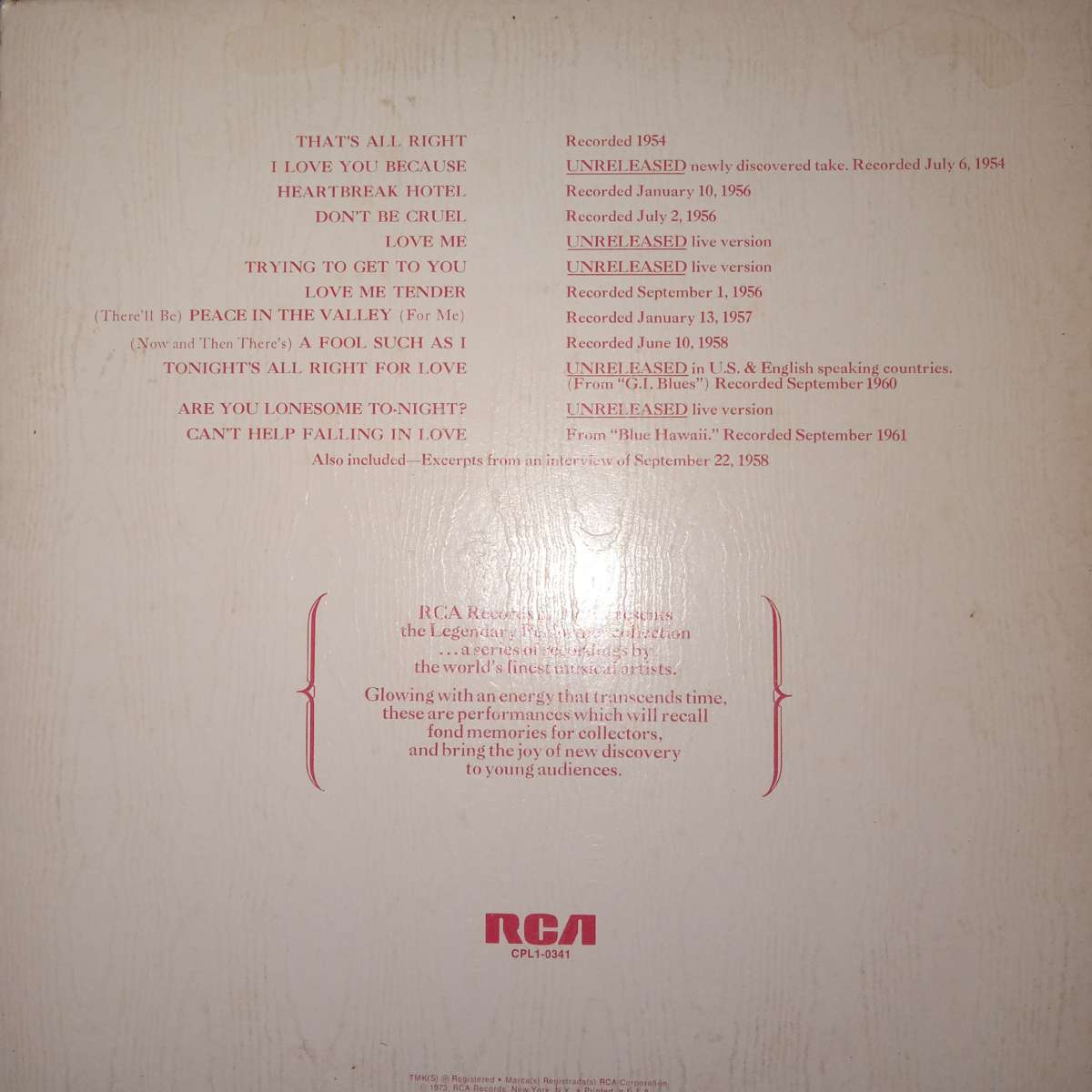 Elvis a legendary performer volume 1