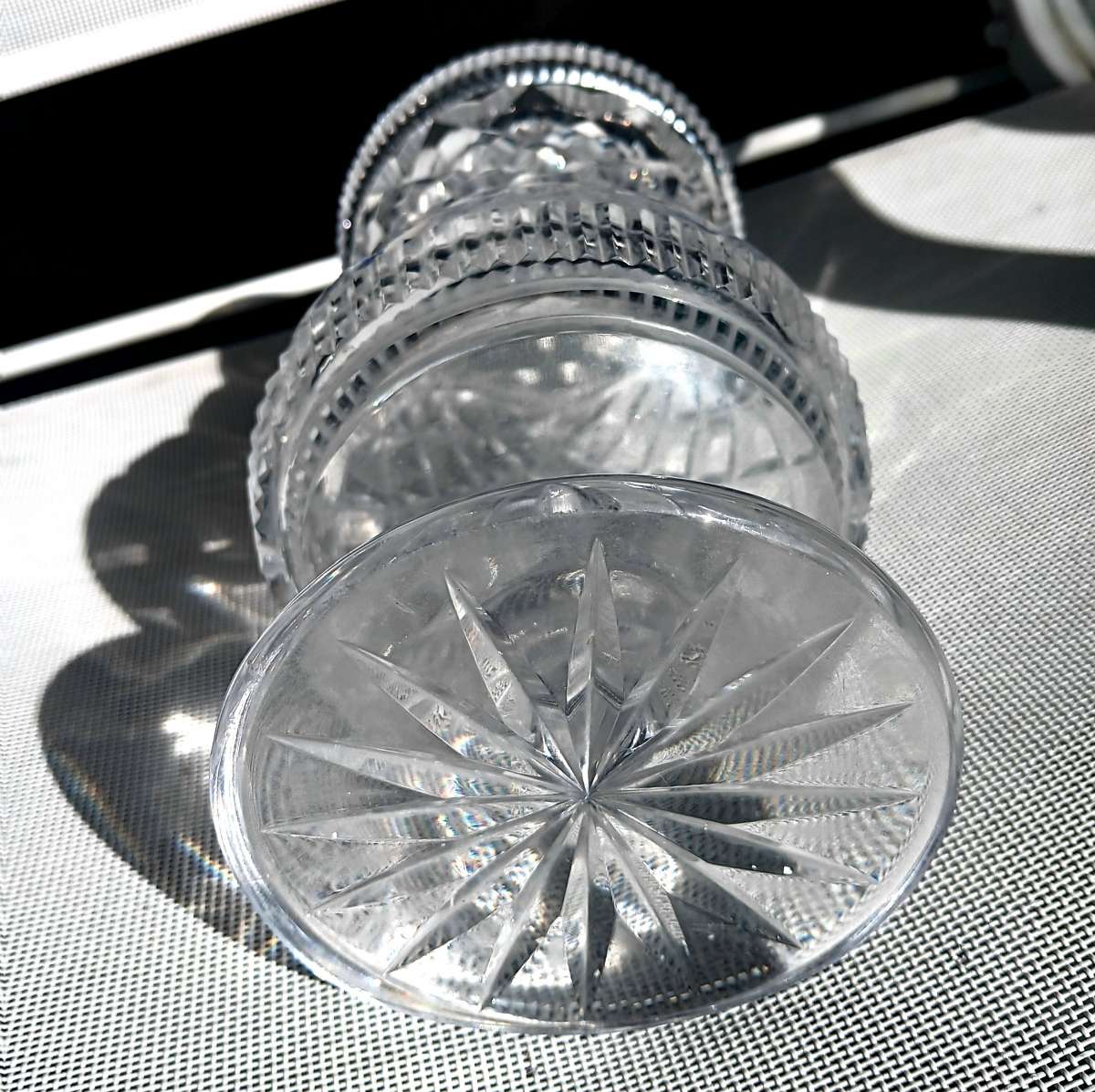 vintage thick crystal vase