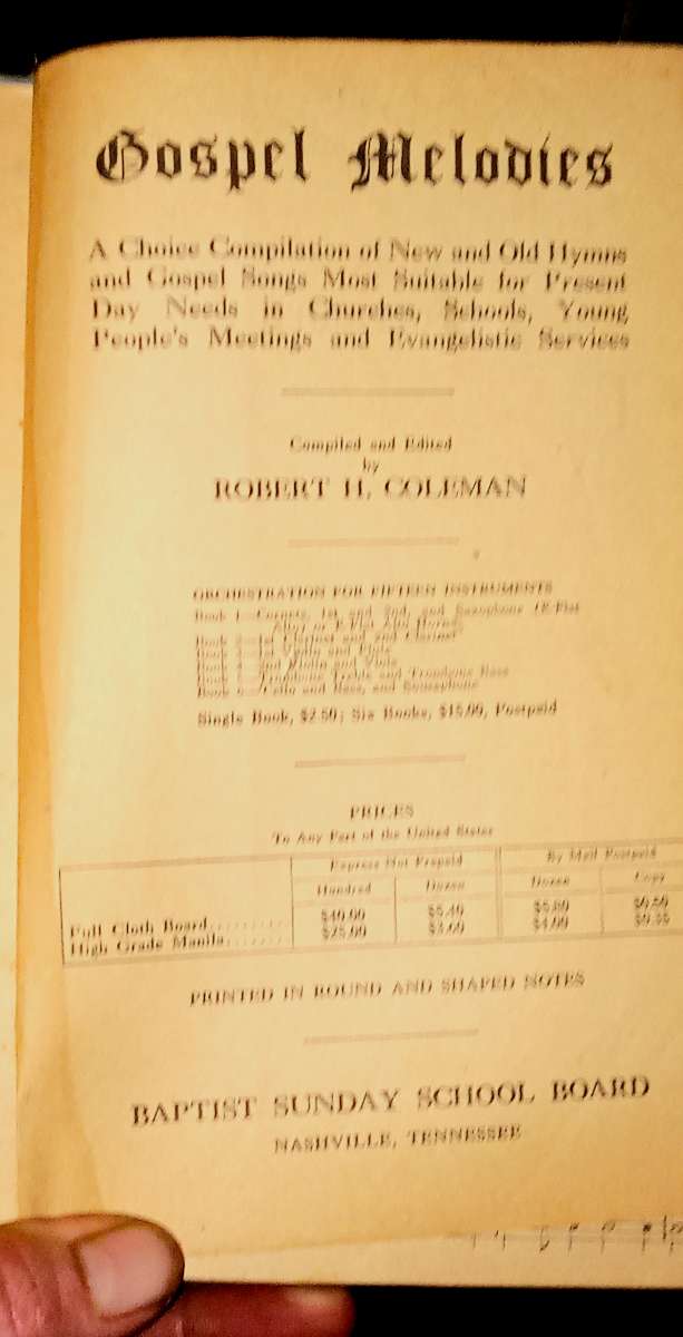 1928 GOSPEL MELODIES song book