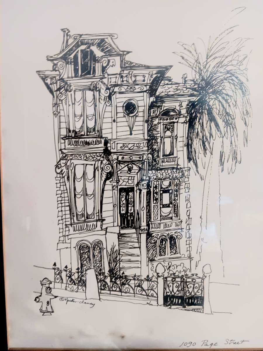 architectrial original sketch signed and professionally feam