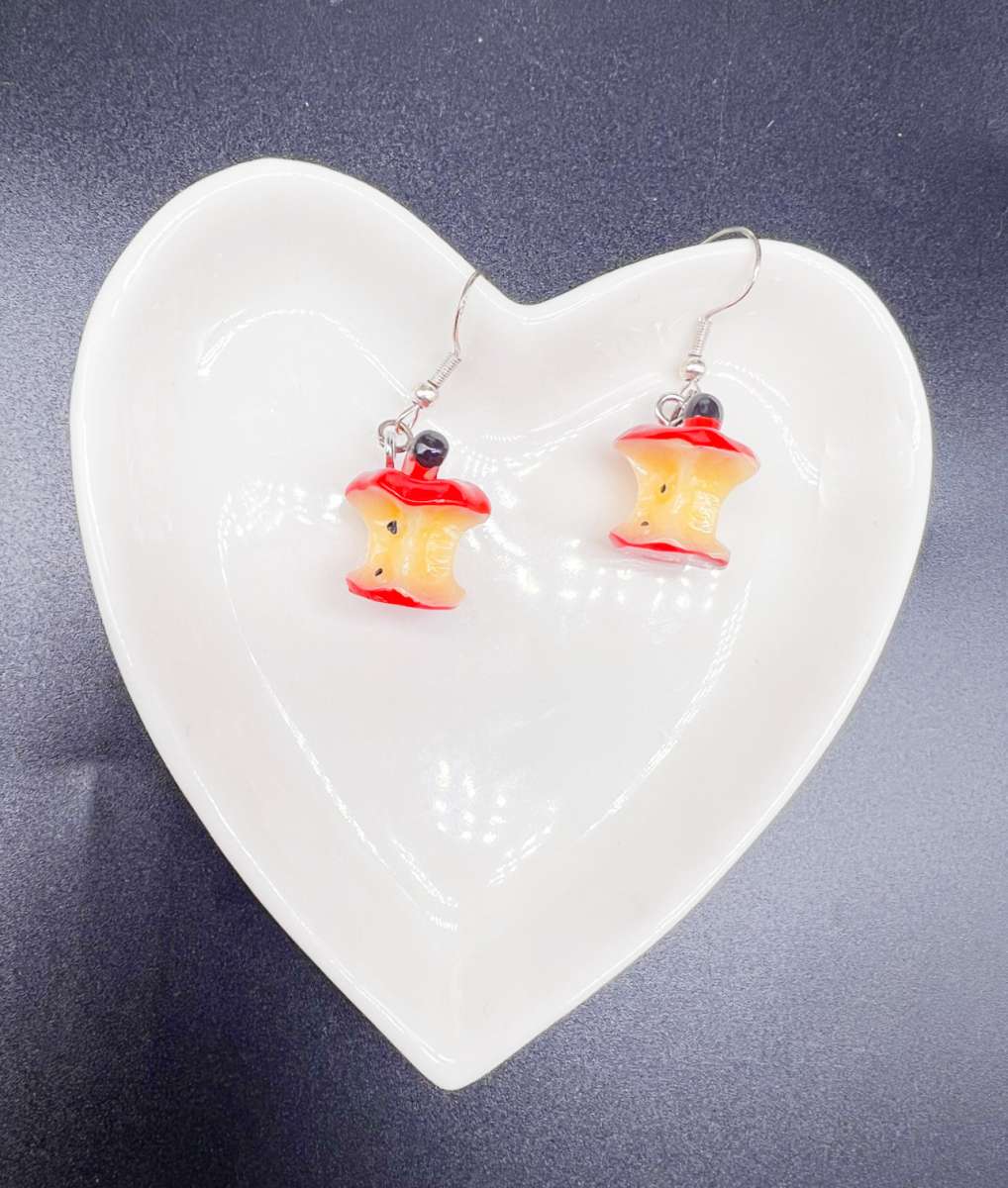 Cute Apple Core Earrings