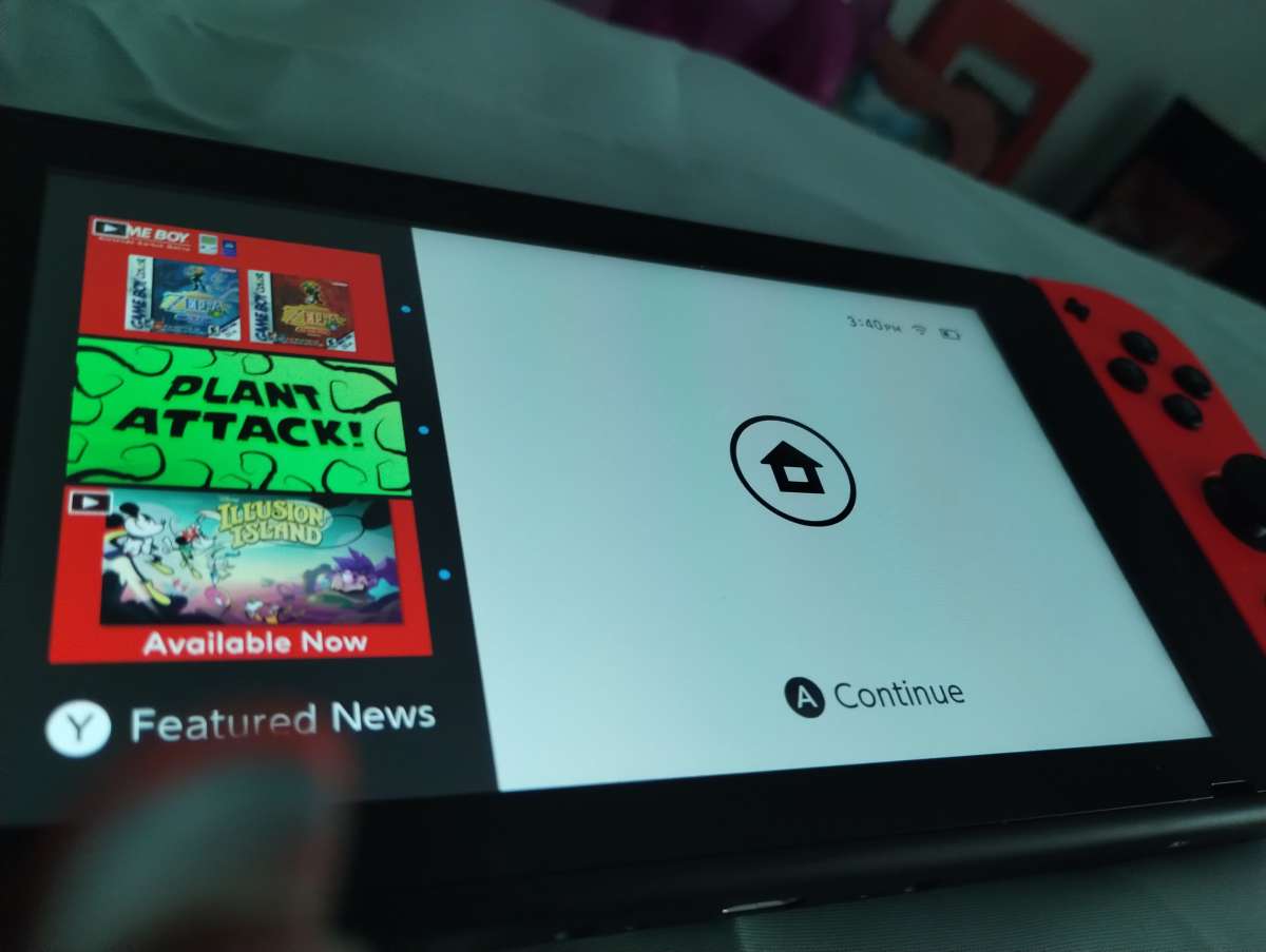 Nintendo switch neon red and blue and accessories