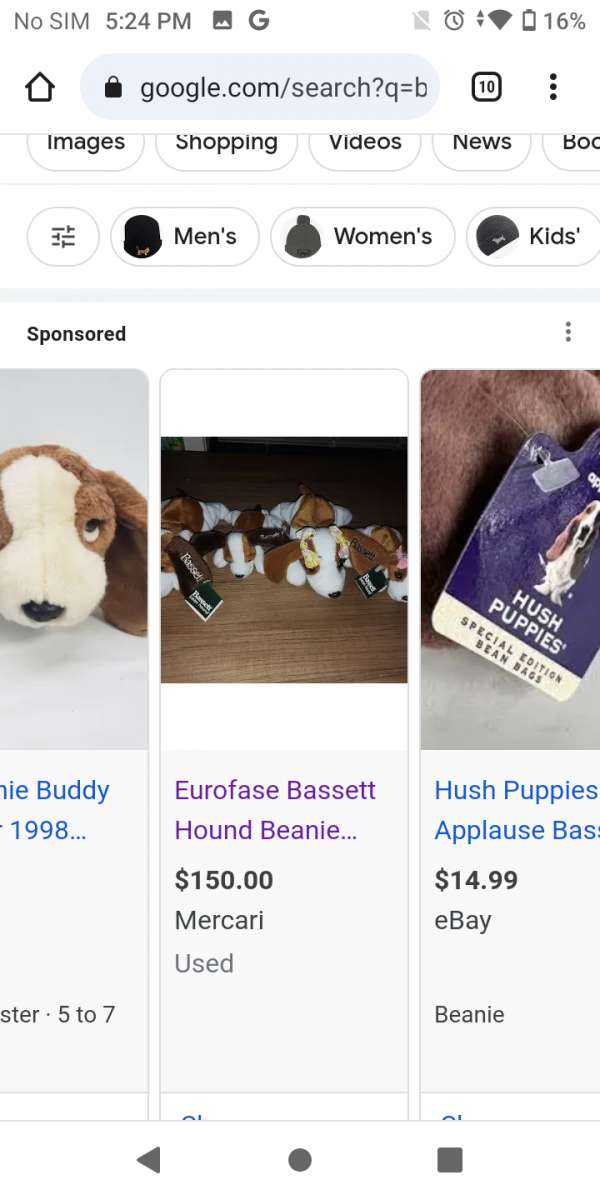 Bassett bean hounds set in plastic an carrying case