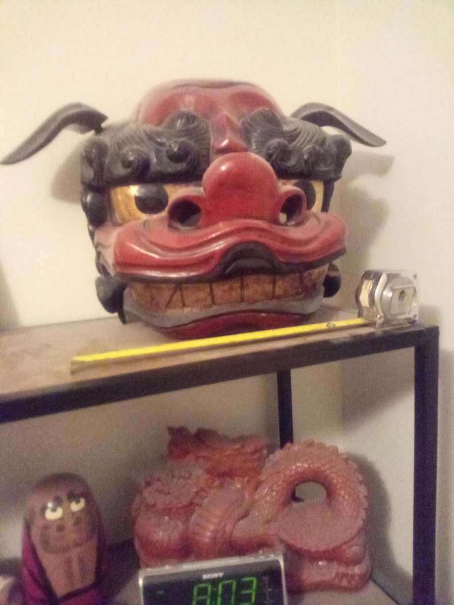 shishi matsuri mask from Japan prewar