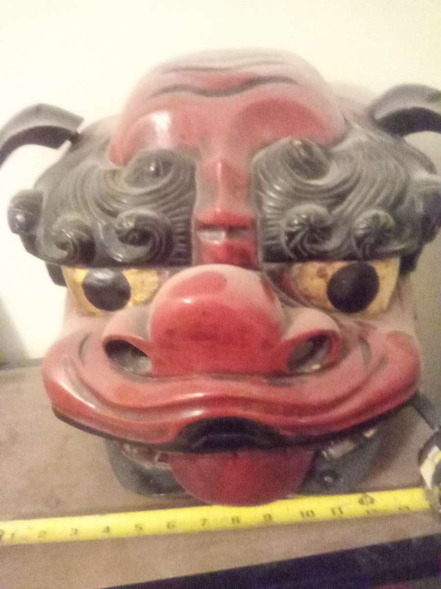 shishi matsuri mask from Japan prewar