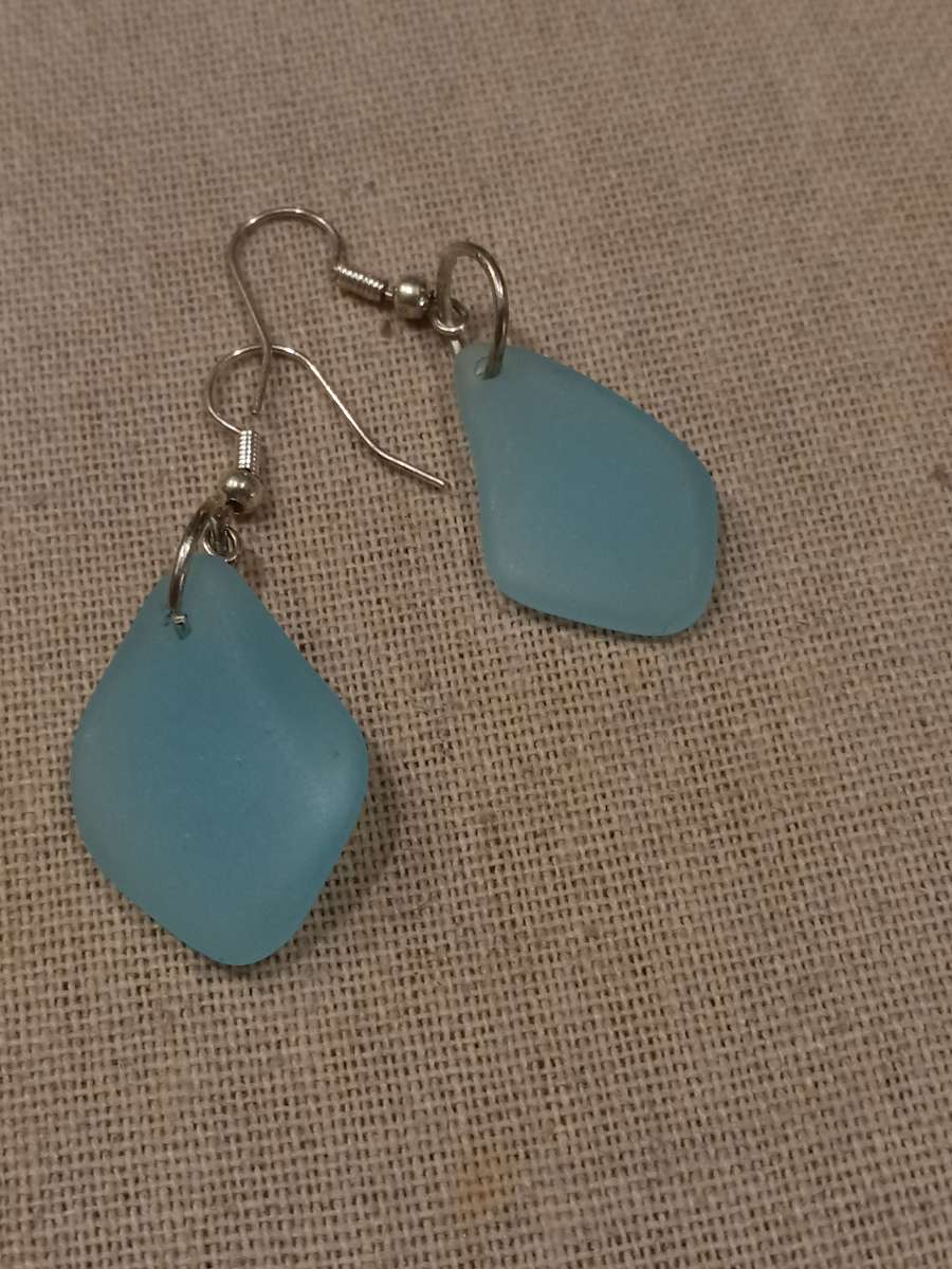 Womens Real Sea Glass Earrings