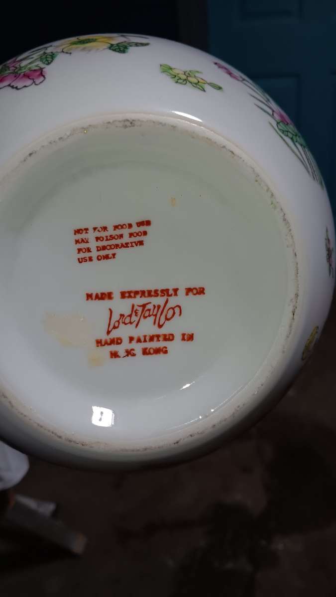 lord and Taylor hanpainted vase