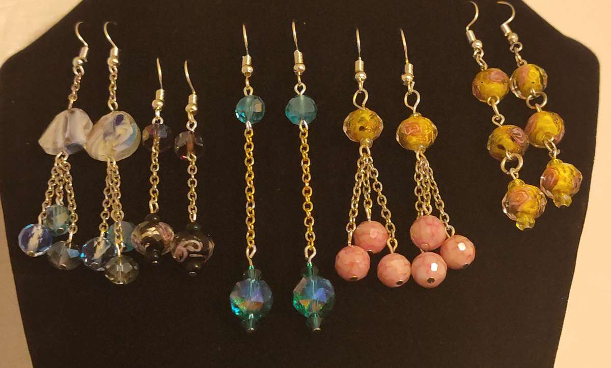 hand made glass bead earrings